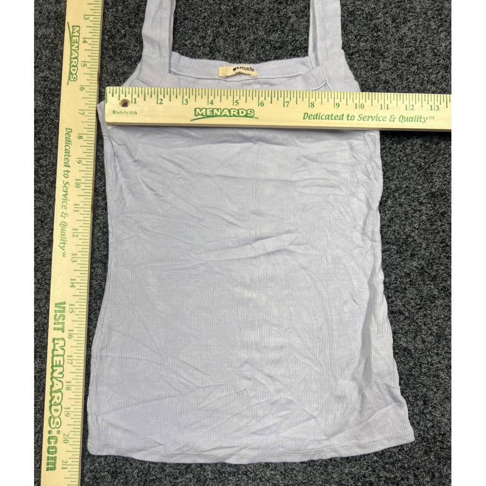 LAmade Ribbed Light Blue Tank Top Women XS White Micromodal Spandex Basic Cami - Picture 4 of 6